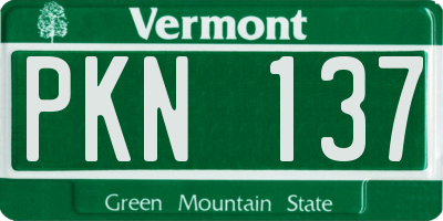 VT license plate PKN137