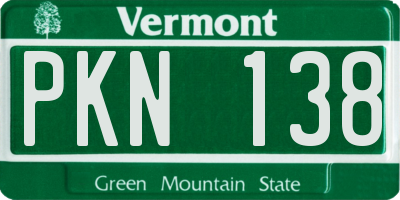 VT license plate PKN138