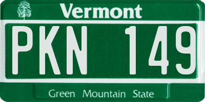 VT license plate PKN149