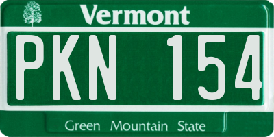 VT license plate PKN154