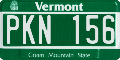 VT license plate PKN156