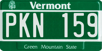 VT license plate PKN159