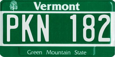 VT license plate PKN182