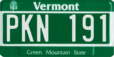 VT license plate PKN191