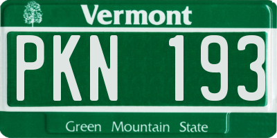 VT license plate PKN193