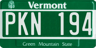 VT license plate PKN194