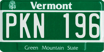 VT license plate PKN196