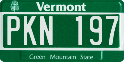 VT license plate PKN197
