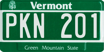 VT license plate PKN201
