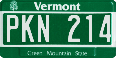VT license plate PKN214