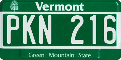 VT license plate PKN216