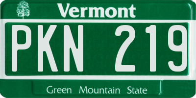 VT license plate PKN219
