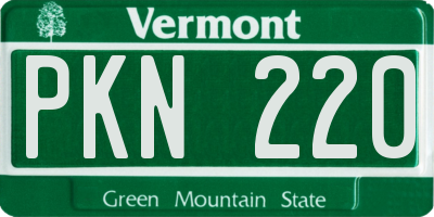 VT license plate PKN220