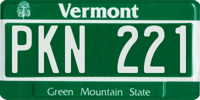 VT license plate PKN221