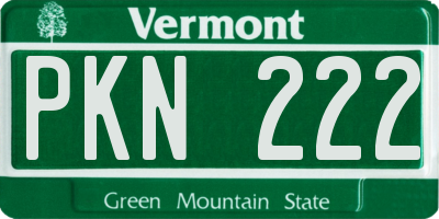 VT license plate PKN222