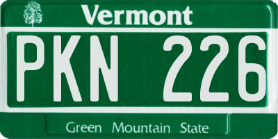 VT license plate PKN226