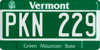 VT license plate PKN229