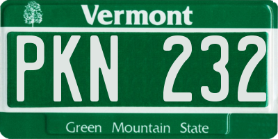 VT license plate PKN232