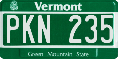 VT license plate PKN235