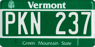 VT license plate PKN237