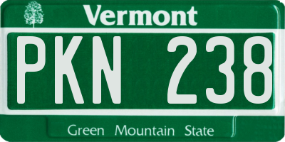 VT license plate PKN238