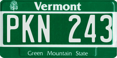 VT license plate PKN243