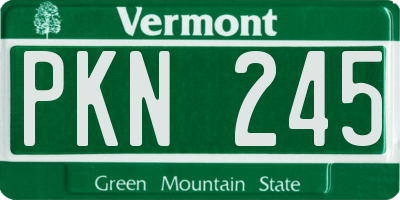 VT license plate PKN245