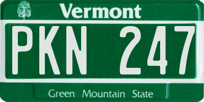 VT license plate PKN247