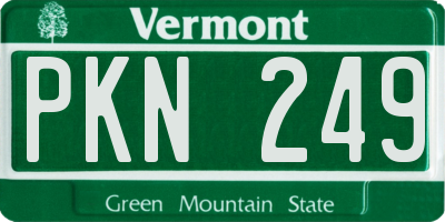VT license plate PKN249