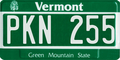 VT license plate PKN255