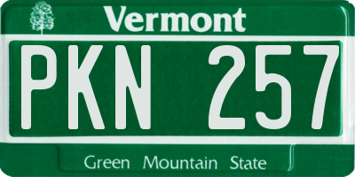 VT license plate PKN257