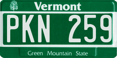 VT license plate PKN259