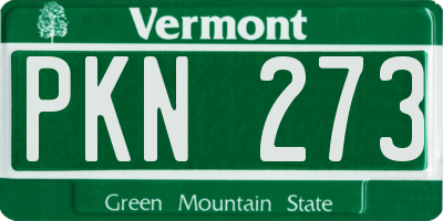 VT license plate PKN273