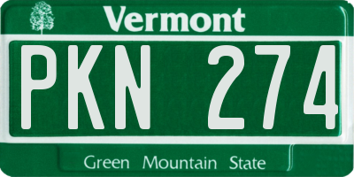 VT license plate PKN274