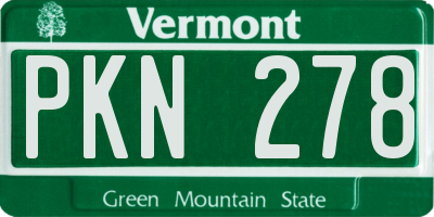 VT license plate PKN278