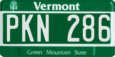 VT license plate PKN286