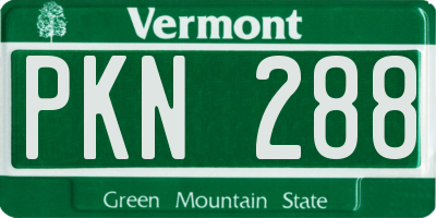 VT license plate PKN288