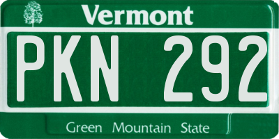 VT license plate PKN292
