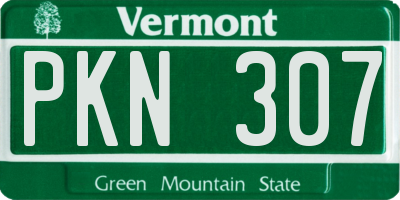 VT license plate PKN307