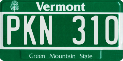 VT license plate PKN310