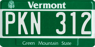 VT license plate PKN312