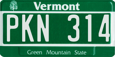 VT license plate PKN314