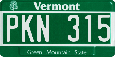 VT license plate PKN315