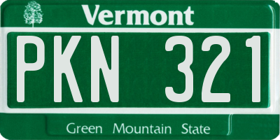 VT license plate PKN321
