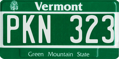 VT license plate PKN323