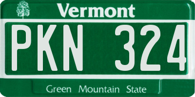 VT license plate PKN324