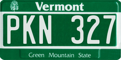 VT license plate PKN327