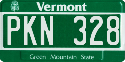 VT license plate PKN328