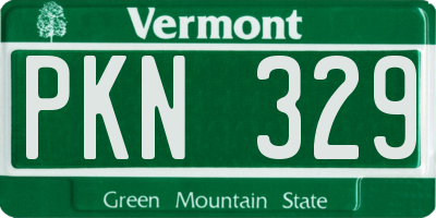 VT license plate PKN329
