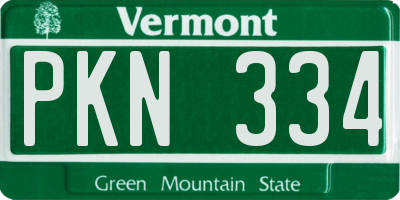 VT license plate PKN334